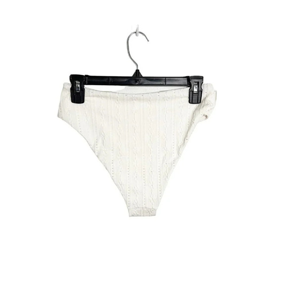 Andie Swim 90's High Waisted Bottom in Eyelet Coconut White Size Small NEW - Picture 4 of 7